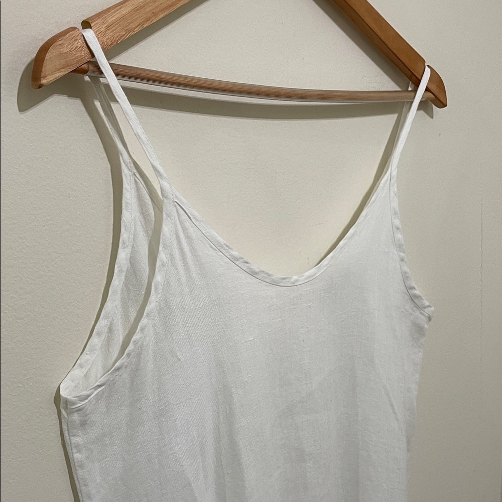 SOLD Terzo Millennio Line Slip Dress Ruffled Hem 100% Linen Made in Italy Size M - Picture 5 of 10